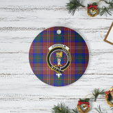 Clan Chisholm Hunting Modern Tartan Crest Round Ceramic Ornament ZA86 Chisholm Hunting Modern Tartan Tartan Christmas